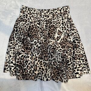 White Birch Leopard Print A-Line Skirt